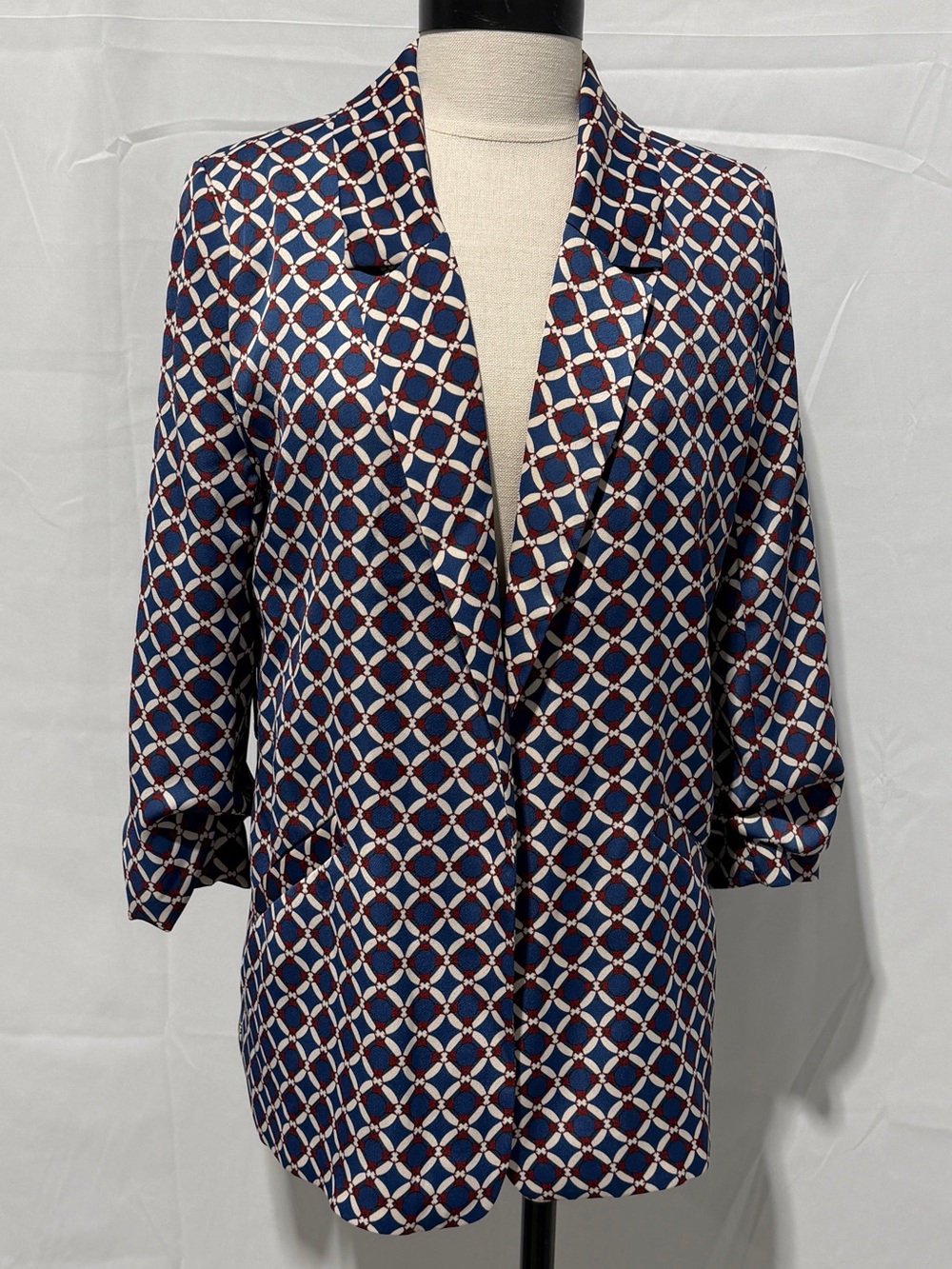 River Island Patterned Geometric Blazer Jacket, Size UK 8/US 4